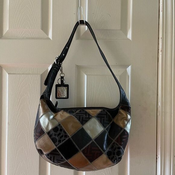 Tignanello  Hobo multi color geometric shapes patchwork leather shoulder… - Picture 1 of 14
